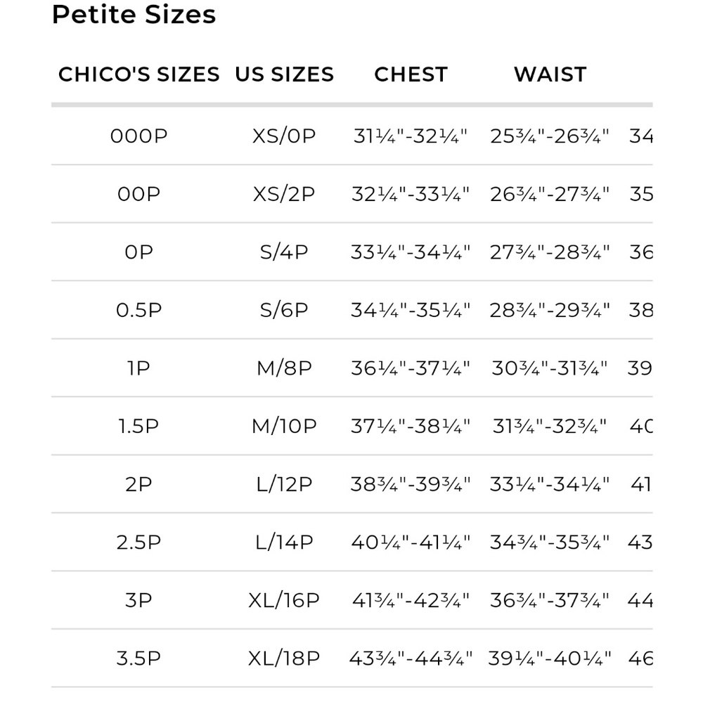 CHICO'S SIZING-READ! - Picture 2 of 4